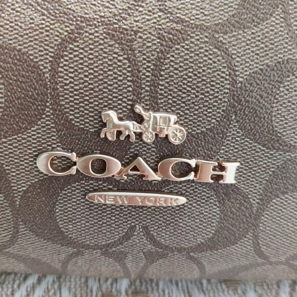 Coach Signature Canvas Chain Crossbody Bag Brown - Picture 5 of 9